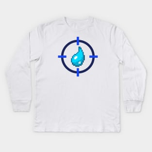 Pixel Water Crosshair Kids Long Sleeve T-Shirt